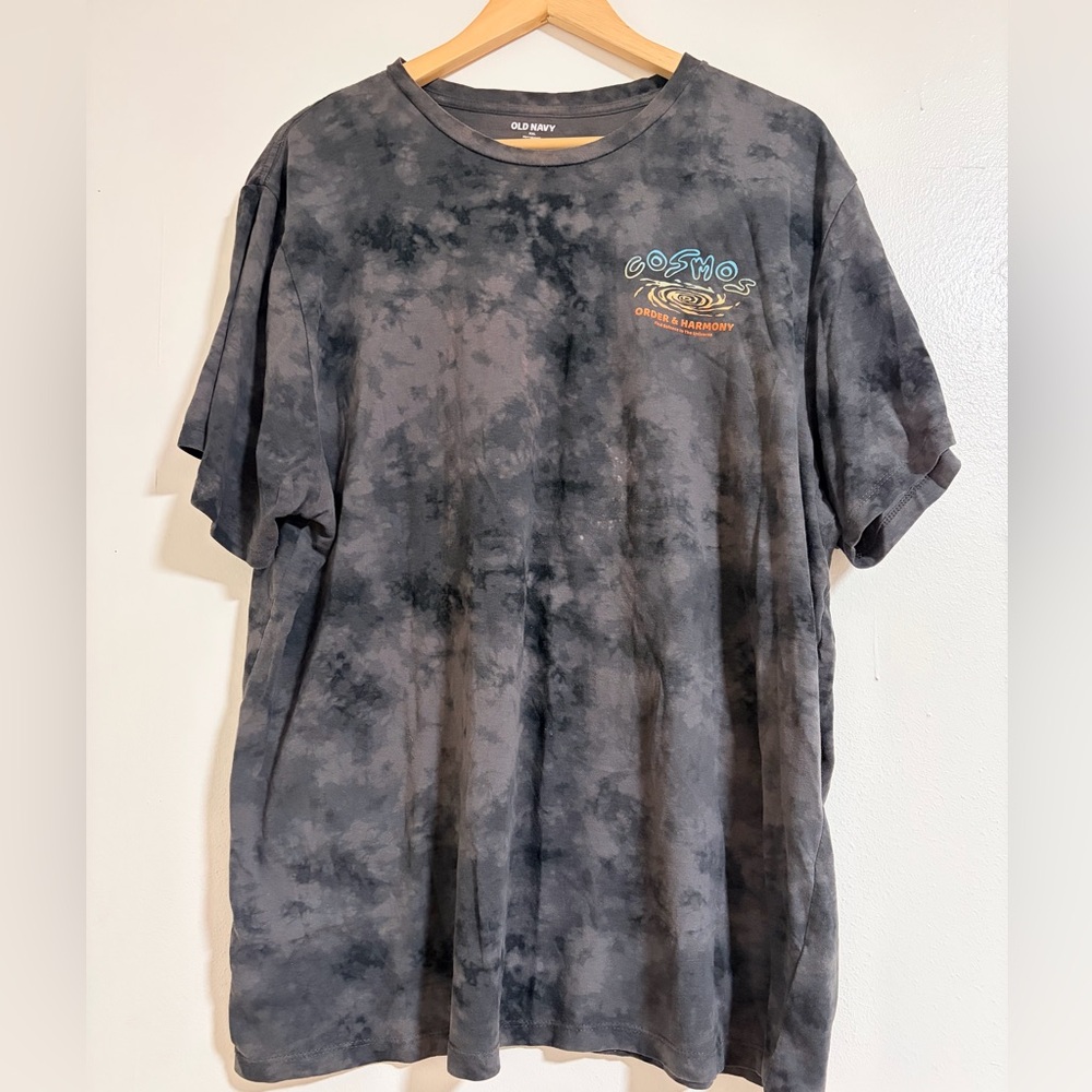 Old Navy Black Tie-Dye 'Cosmos' Graphic Short-Sleeve Tee